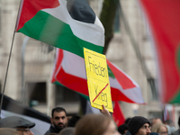 A thousand people take part in the big protest against the Israel attack on Gaza and Lebanon in Cologne, Germany, on October 12, 2024. (