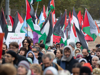 A thousand people take part in the big protest against the Israel attack on Gaza and Lebanon in Cologne, Germany, on October 12, 2024. (