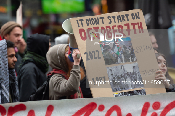 A thousand people take part in the big protest against the Israel attack on Gaza and Lebanon in Cologne, Germany, on October 12, 2024. 