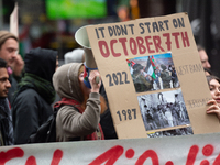 A thousand people take part in the big protest against the Israel attack on Gaza and Lebanon in Cologne, Germany, on October 12, 2024. (