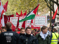 A thousand people take part in the big protest against the Israel attack on Gaza and Lebanon in Cologne, Germany, on October 12, 2024. (