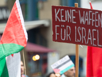 A thousand people take part in the big protest against the Israel attack on Gaza and Lebanon in Cologne, Germany, on October 12, 2024. (