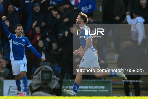 Will Grigg of Chesterfield celebrates after scoring a goal to make it 2-1 during the Sky Bet League 2 match between Chesterfield and Notts C...