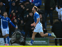 Will Grigg of Chesterfield celebrates after scoring a goal to make it 2-1 during the Sky Bet League 2 match between Chesterfield and Notts C...