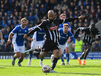 David McGoldrick of Notts County takes a penalty during the Sky Bet League 2 match between Chesterfield and Notts County at the SMH Group St...