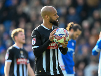 David McGoldrick of Notts County prepares to take a penalty during the Sky Bet League 2 match between Chesterfield and Notts County at the S...