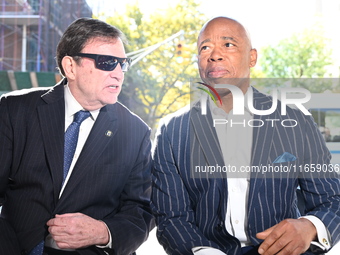 Mayor of New York City Eric Adams (Right) and Interim NYPD Police Commissioner Tom Donlon (Left) attend a street co-naming in memory of Dete...