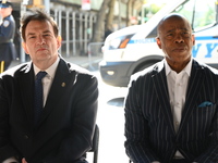 Mayor of New York City Eric Adams (Right) and Interim NYPD Police Commissioner Tom Donlon (Left) attend a street co-naming in memory of Dete...