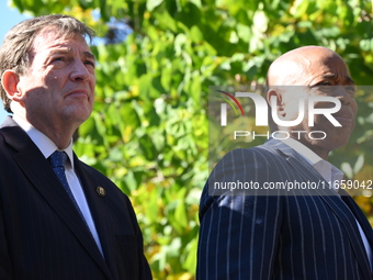 Mayor of New York City Eric Adams (Right) and Interim NYPD Police Commissioner Tom Donlon (Left) attend a street co-naming in memory of Dete...