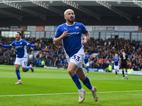 Paddy Madden of Chesterfield celebrates after scoring a goal to make it 1-0 during the Sky Bet League 2 match between Chesterfield and Notts...