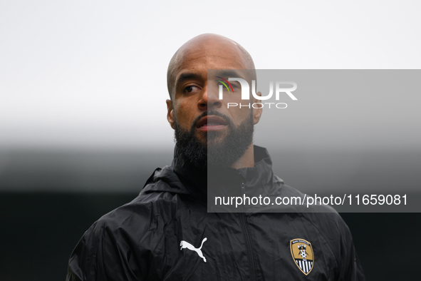 David McGoldrick of Notts County participates in the Sky Bet League 2 match between Chesterfield and Notts County at the SMH Group Stadium i...