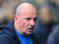 Paul Cook manages Chesterfield during the Sky Bet League 2 match between Chesterfield and Notts County at the SMH Group Stadium in Chesterfi...