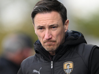 Stuart Maynard manages Notts County during the Sky Bet League 2 match between Chesterfield and Notts County at the SMH Group Stadium in Ches...