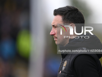 Stuart Maynard, manager of Notts County, looks on during the Sky Bet League 2 match between Chesterfield and Notts County at the SMH Group S...