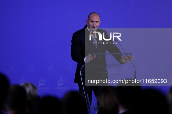 President of Bulgaria Rumen Radev attends the meeting of the presidents of the Arraiolos group at Wawel Castle in Krakow, Poland, on October...