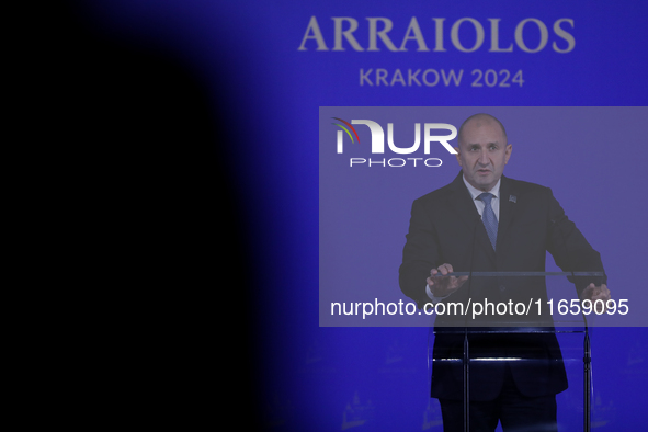 President of Bulgaria Rumen Radev attends the meeting of the presidents of the Arraiolos group at Wawel Castle in Krakow, Poland, on October...