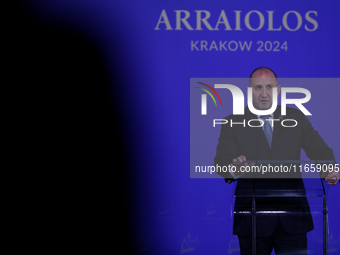 President of Bulgaria Rumen Radev attends the meeting of the presidents of the Arraiolos group at Wawel Castle in Krakow, Poland, on October...