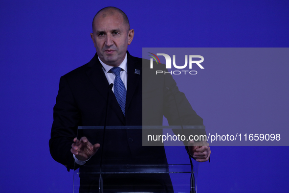 President of Bulgaria Rumen Radev attends the meeting of the presidents of the Arraiolos group at Wawel Castle in Krakow, Poland, on October...