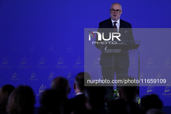 President of Estonia Alar Karis attends the meeting of the presidents of the Arraiolos group at Wawel Castle in Krakow, Poland, on October 1...