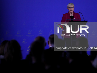 Slovenian President Natasa Pirc Musar attends the meeting of the presidents of the Arraiolos group at Wawel Castle in Krakow, Poland, on Oct...