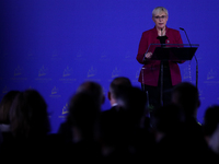 Slovenian President Natasa Pirc Musar attends the meeting of the presidents of the Arraiolos group at Wawel Castle in Krakow, Poland, on Oct...