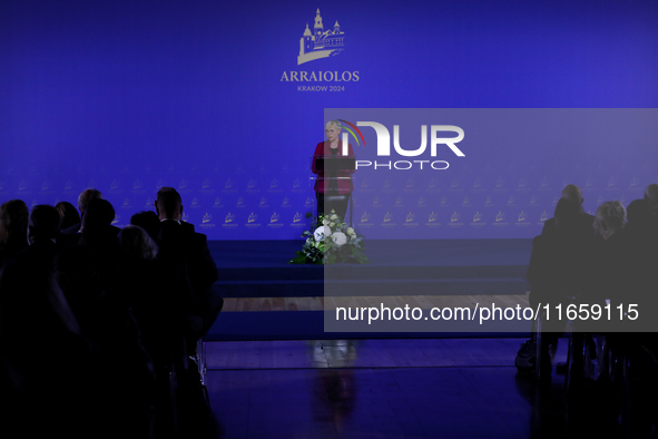 Slovenian President Natasa Pirc Musar attends the meeting of the presidents of the Arraiolos group at Wawel Castle in Krakow, Poland, on Oct...