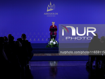 Slovenian President Natasa Pirc Musar attends the meeting of the presidents of the Arraiolos group at Wawel Castle in Krakow, Poland, on Oct...