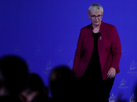 Slovenian President Natasa Pirc Musar attends the meeting of the presidents of the Arraiolos group at Wawel Castle in Krakow, Poland, on Oct...