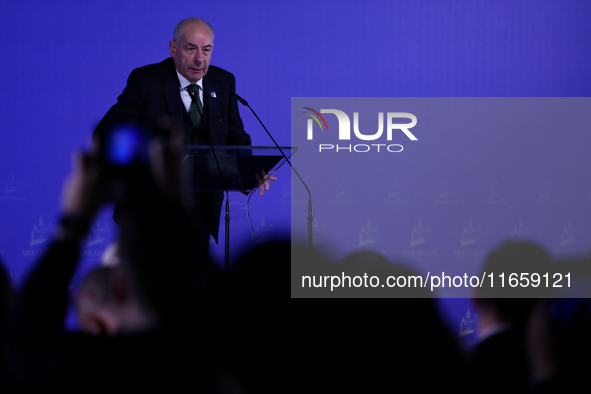 Hungarian President Tamas Sulyok attends the meeting of the presidents of the Arraiolos group at Wawel Castle in Krakow, Poland, on October...