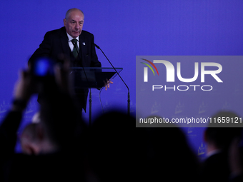 Hungarian President Tamas Sulyok attends the meeting of the presidents of the Arraiolos group at Wawel Castle in Krakow, Poland, on October...