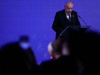 Hungarian President Tamas Sulyok attends the meeting of the presidents of the Arraiolos group at Wawel Castle in Krakow, Poland, on October...