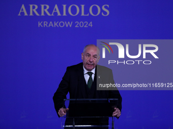 Hungarian President Tamas Sulyok attends the meeting of the presidents of the Arraiolos group at Wawel Castle in Krakow, Poland, on October...