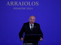 Hungarian President Tamas Sulyok attends the meeting of the presidents of the Arraiolos group at Wawel Castle in Krakow, Poland, on October...