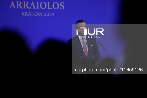 President of Slovakia Peter Pellegrini attends the meeting of the presidents of the Arraiolos group at Wawel Castle in Krakow, Poland, on Oc...