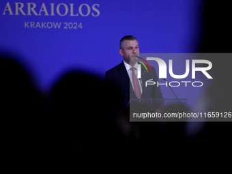 President of Slovakia Peter Pellegrini attends the meeting of the presidents of the Arraiolos group at Wawel Castle in Krakow, Poland, on Oc...