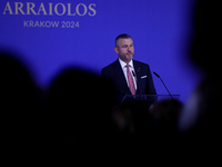 President of Slovakia Peter Pellegrini attends the meeting of the presidents of the Arraiolos group at Wawel Castle in Krakow, Poland, on Oc...