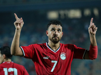 Mahmoud Ahmed of Egypt celebrates after he scores the first goal during the Africa Cup of Nations Qualifiers 2025 match number 61 between Eg...