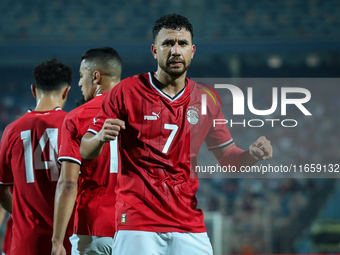 Mahmoud Ahmed of Egypt celebrates after he scores the first goal during the Africa Cup of Nations Qualifiers 2025 match number 61 between Eg...