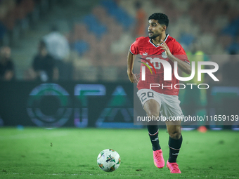 Ibrahim Adel of Egypt plays during the Africa Cup of Nations Qualifiers 2025, match number 61, between Egypt and Mauritania at Cairo Interna...