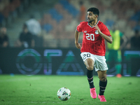 Ibrahim Adel of Egypt plays during the Africa Cup of Nations Qualifiers 2025, match number 61, between Egypt and Mauritania at Cairo Interna...