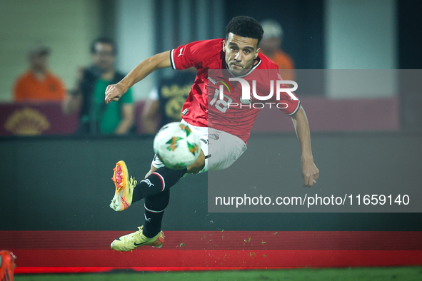 Mostafa Mohamed of Egypt participates in the Africa Cup of Nations Qualifiers 2025, match number 61 between Egypt and Mauritania, at Cairo I...