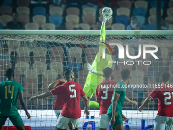 Mohamed Elshenawy (GK) saves the goal during the Africa Cup of Nations Qualifiers 2025 match number 61 between Egypt and Mauritania at Cairo...