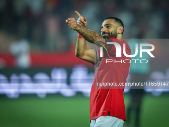 Mohamed Salah of Egypt celebrates after scoring the second goal during the Africa Cup of Nations Qualifiers 2025, match number 61, between E...