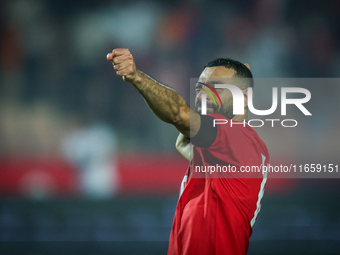 Mohamed Salah of Egypt celebrates after scoring the second goal during the Africa Cup of Nations Qualifiers 2025, match number 61, between E...