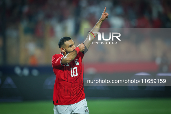 Mohamed Salah of Egypt celebrates after scoring the second goal during the Africa Cup of Nations Qualifiers 2025, match number 61, between E...