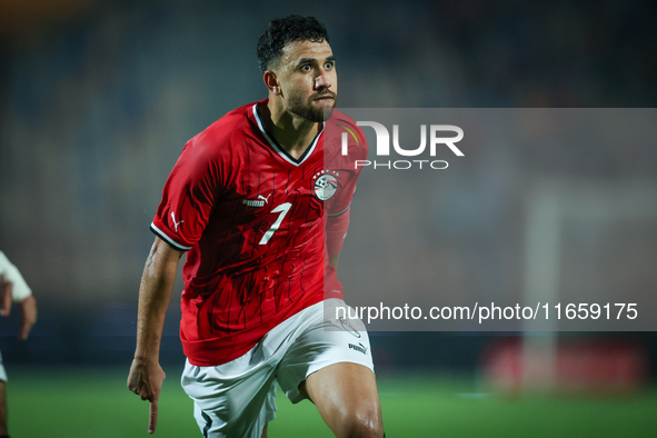 Mahmoud Ahmed of Egypt celebrates after he scores the first goal during the Africa Cup of Nations Qualifiers 2025 match number 61 between Eg...