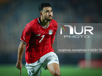 Mahmoud Ahmed of Egypt celebrates after he scores the first goal during the Africa Cup of Nations Qualifiers 2025 match number 61 between Eg...