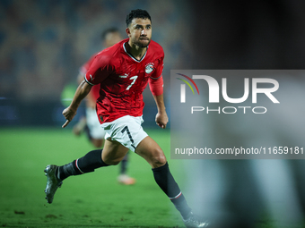 Mahmoud Ahmed of Egypt celebrates after he scores the first goal during the Africa Cup of Nations Qualifiers 2025 match number 61 between Eg...