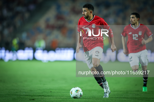 Mahmoud Ahmed of Egypt participates in the Africa Cup of Nations qualifiers 2025, match number 61 between Egypt and Mauritania at Cairo Inte...