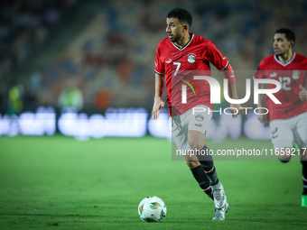 Mahmoud Ahmed of Egypt participates in the Africa Cup of Nations qualifiers 2025, match number 61 between Egypt and Mauritania at Cairo Inte...